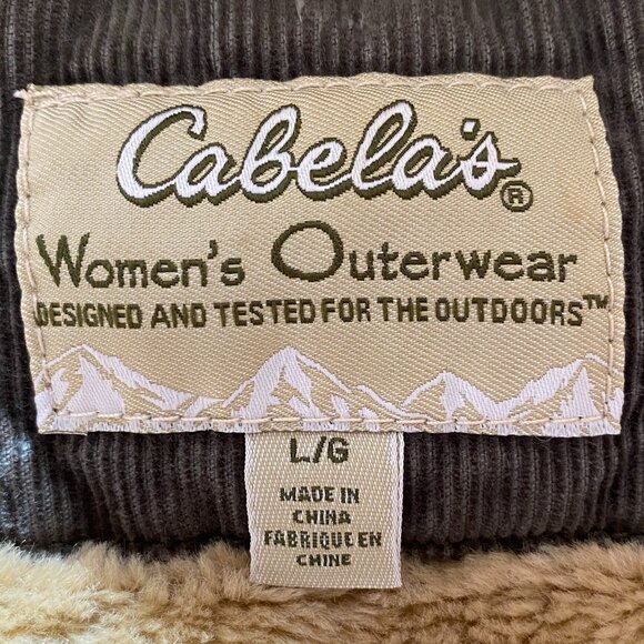 Cabela’s Corduroy Sherpa Trucker Vest Olive Chore Barn Ranch Utility Western-L - Picture 13 of 16